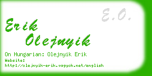 erik olejnyik business card